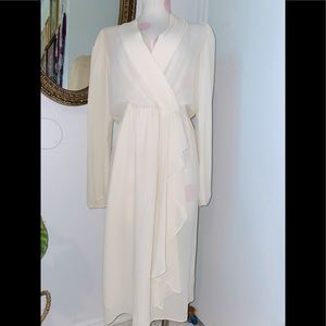 Vintage 70s Lizzy & Johnny Sheer Cream Dress